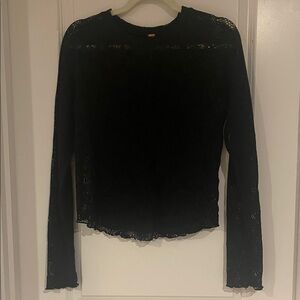 Free People Black Lace Women's Top Size M